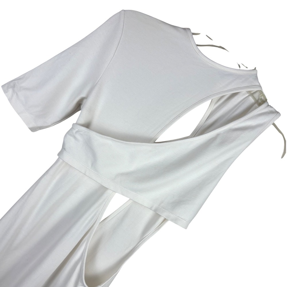 Lioness Wylde White Asymmetrical Cutout Mini Dress One Sleeve Bodycon Small - Picture 5 of 8